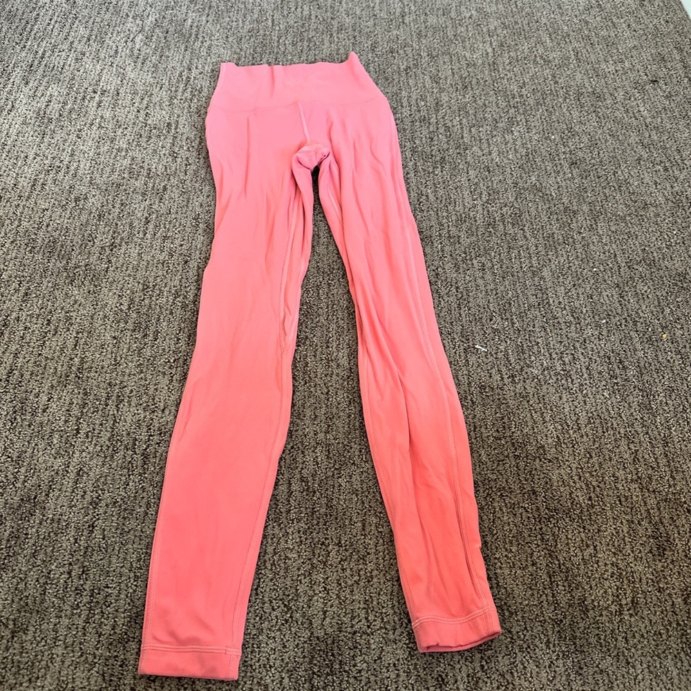 Lululemon hot pink raspberry cream align leggings size 2